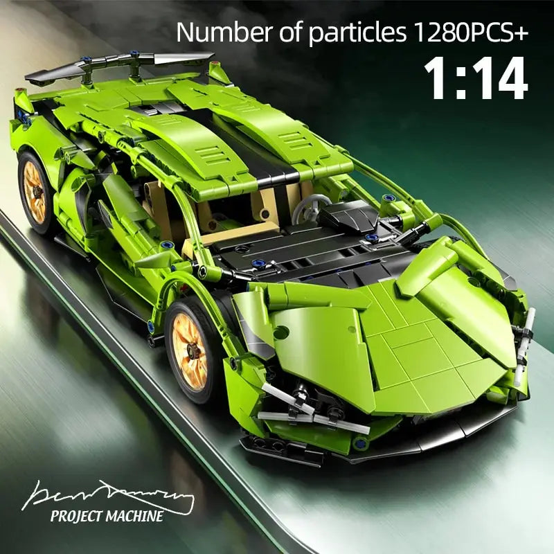 1280 PCS City Speed Supercar Model: Build Technical Racing Sport Car with Mechanical Blocks, Perfect Puzzle Gift