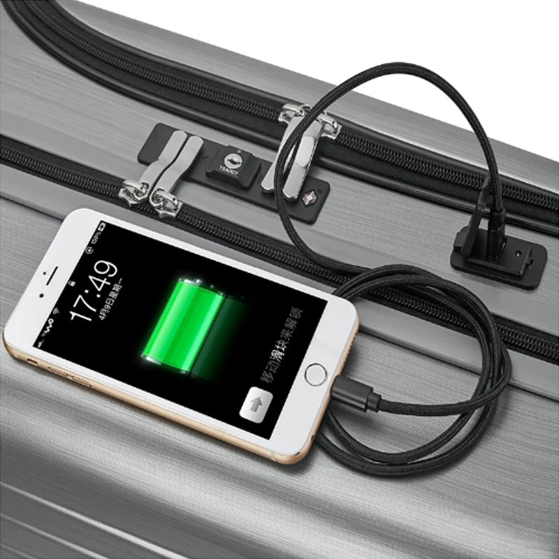 Travel Suitcase Cabin Rolling Luggage with Laptop bag Women Trolley suitcase with Charging USB Men Upscale Business box