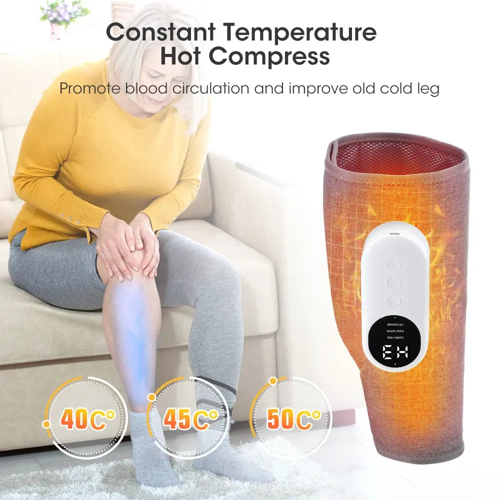 Leg Massager 360° Air Pressure Calf Massager Presotherapy Machine Household Massage Device Hot Compress Relax Leg Muscles