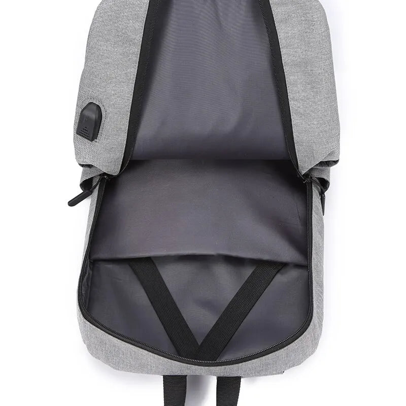 15.6" Men's Business Laptop Backpack: Sleek Design, USB Charging, Lightweight for School, Travel, and Commuting.