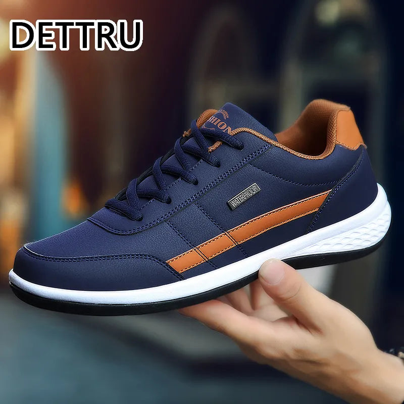 Leather Men's Shoes Luxury Brand England Trend Casual Shoes Men Sneakers Breathable Leisure Male Footwear