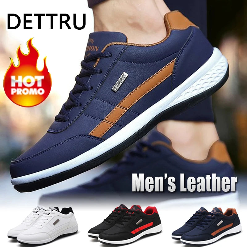 Leather Men's Shoes Luxury Brand England Trend Casual Shoes Men Sneakers Breathable Leisure Male Footwear