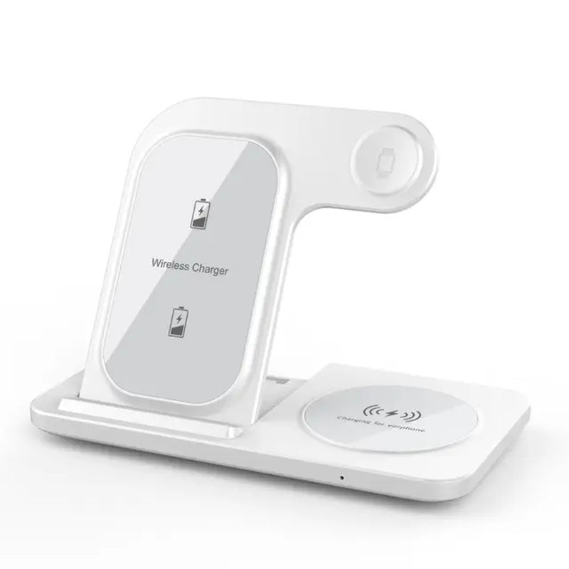 Streamline your charging: 3 in 1 Foldable Wireless Charger Stand for iPhone 15 to X Max, Iwatch, Airpods Pro