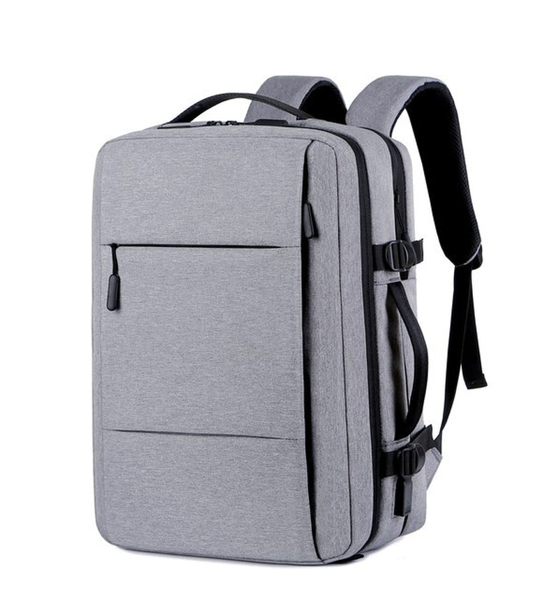 Expandable USB Business Backpack: Classic, Waterproof, Large Capacity for Men's School and Travel, Fashionable Laptop Bag