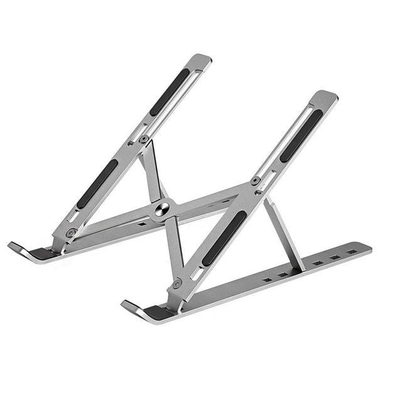 Enhance Workstation with Portable Aluminum Laptop Stand: Foldable, Macbook Air Pro Holder, Convenient Accessories for PC