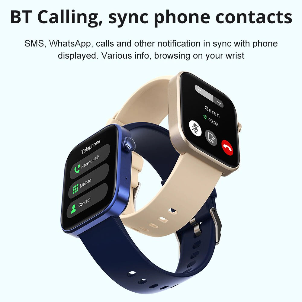 P71 Voice Calling Smartwatch: Health Monitoring, IP68 Waterproof, Smart Notifications, Voice Assistant, for Men & Women