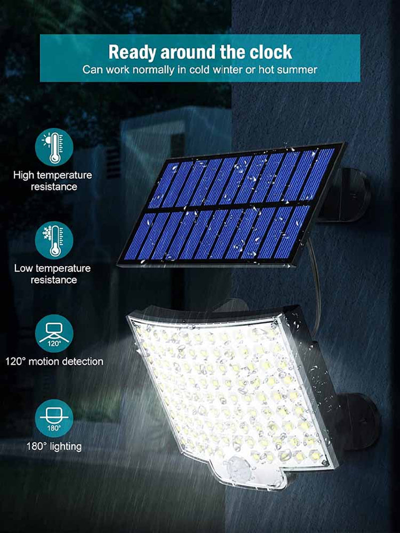 Outdoor Bliss: 106LED Solar Floodlight w/ Motion Sensor, Waterproof, Remote Control, 3 Modes - Patio Perfection!