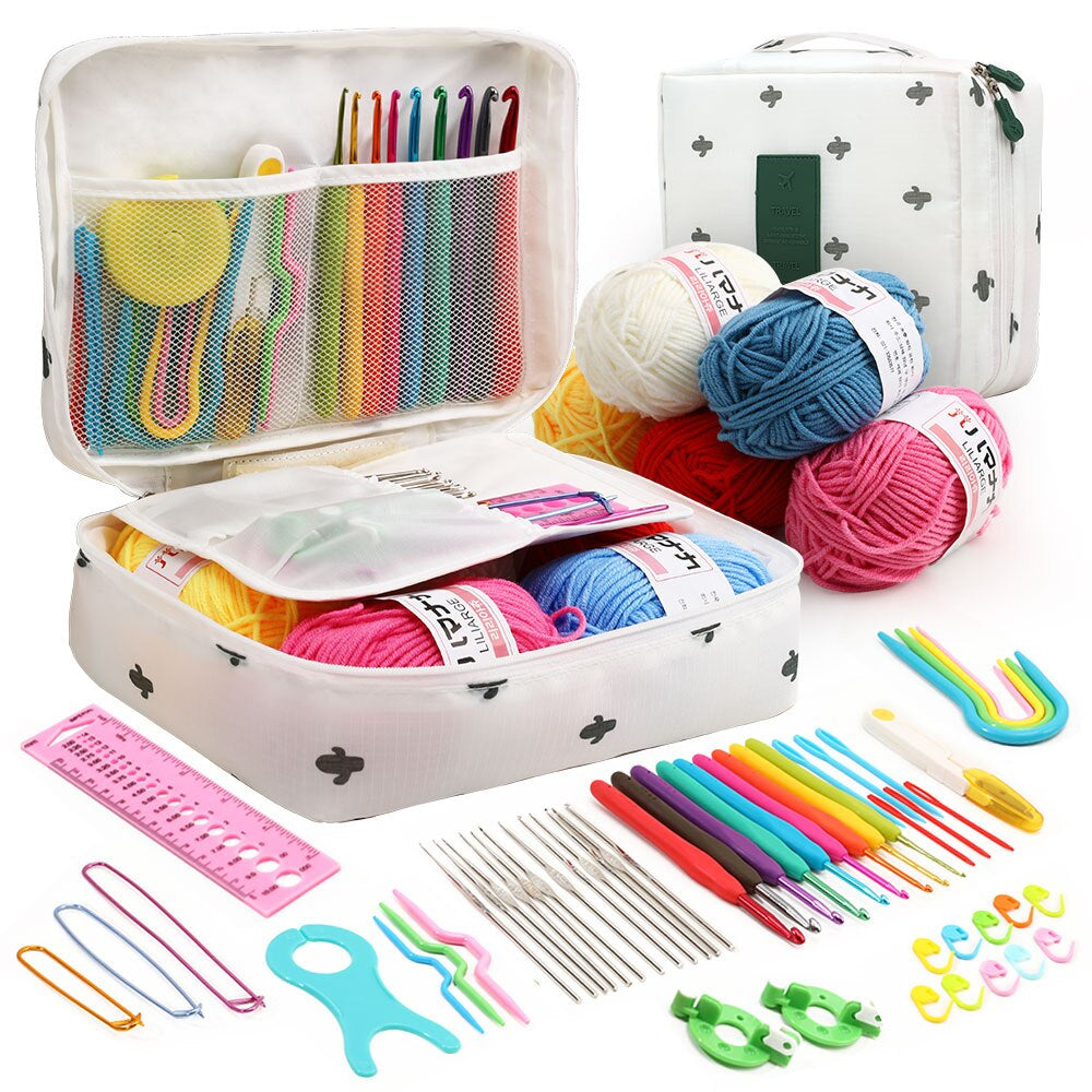 Explore 53 Beginner-Friendly Crochet Kits and Portable Multi-Color Storage for DIY Knitting Enthusiasts. Grab Yours Now!