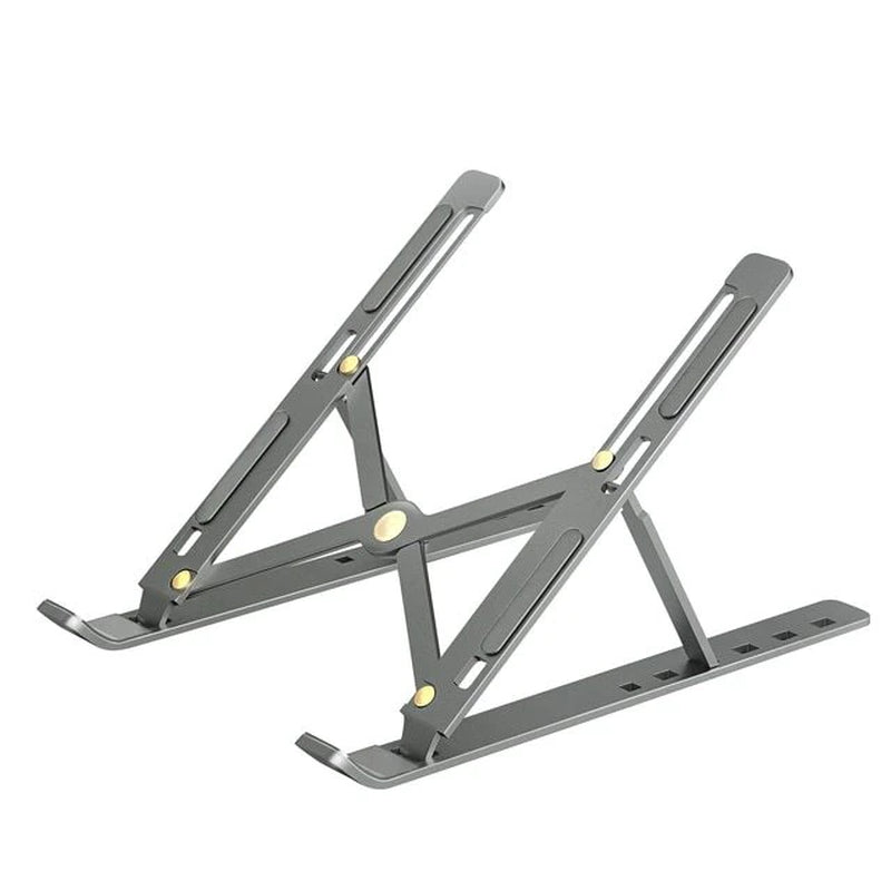 Enhance Workstation with Portable Aluminum Laptop Stand: Foldable, Macbook Air Pro Holder, Convenient Accessories for PC