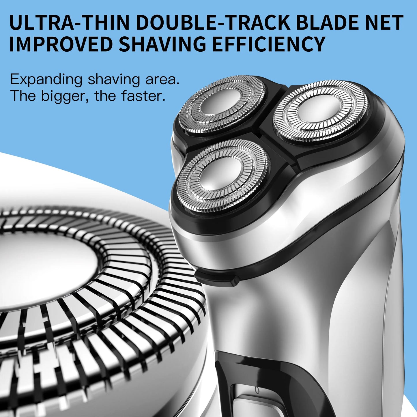 Efficient Blackstone Men's Rotary Shaver: 3D Floating Blade, Washable, Type-C USB Rechargeable Beard Grooming Tool