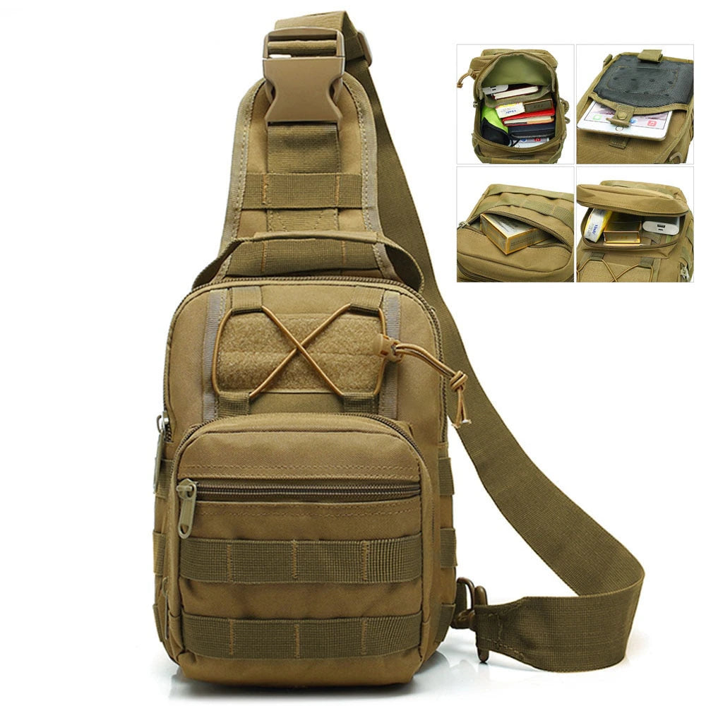 Military-Inspired Tactical Sling: Versatile Chest Bag for Outdoor Adventures, Ideal for Men and Women. Perfect for Hiking