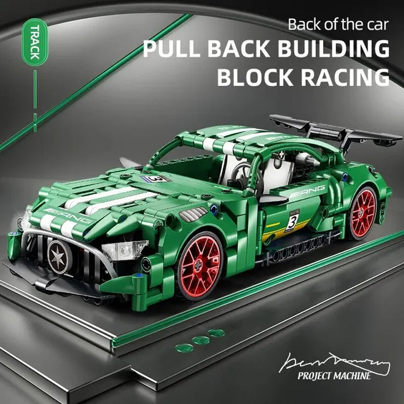 Technical Super Racing Car Exciting 456-Piece DIY Model Building Blocks Set: Pull Back Vehicles for Children's Creative Construction Fun