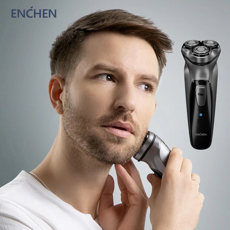 Efficient Blackstone Men's Rotary Shaver: 3D Floating Blade, Washable, Type-C USB Rechargeable Beard Grooming Tool